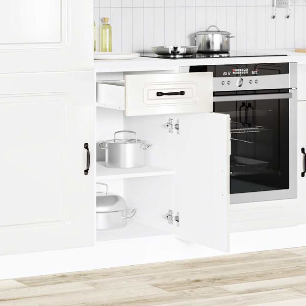 vidaXL Armoire de cuisine Kalmar blanc brillant bois ingénierie