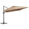 vidaXL Parasol de jardin en porte-à-faux lumières LED mât en aluminium