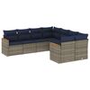 vidaXL Ensemble de canap&eacute; de jardin 8 pcs avec coussins gris r&eacute;sine tress&eacute;e