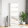 vidaXL Armoire chaussures miroir 5niveaux blanc brillant 63x17x169,5cm