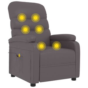 vidaXL Fauteuil de massage Gris Similicuir