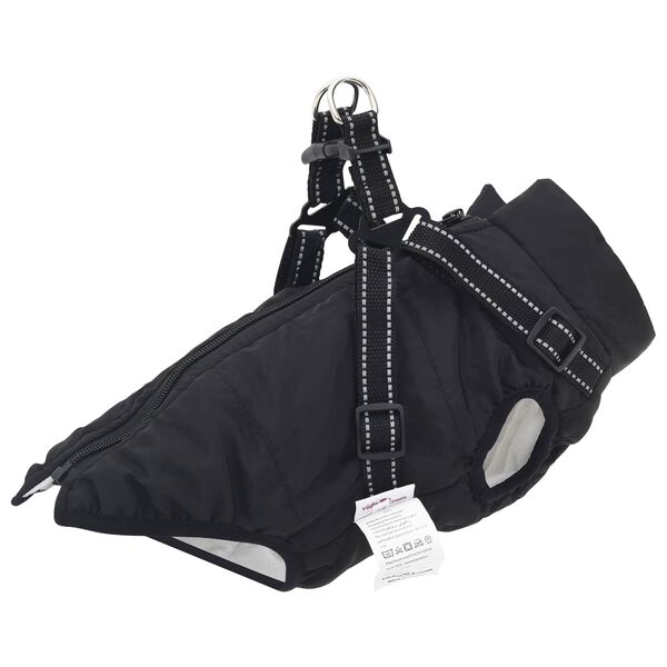 vidaXL Manteau pour chien Noir L36 Fleece et Polyester