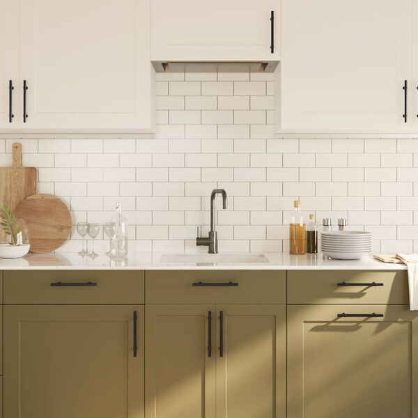 vidaXL Poign&eacute;es d'armoire 10 pcs noir 128 mm acier inoxydable