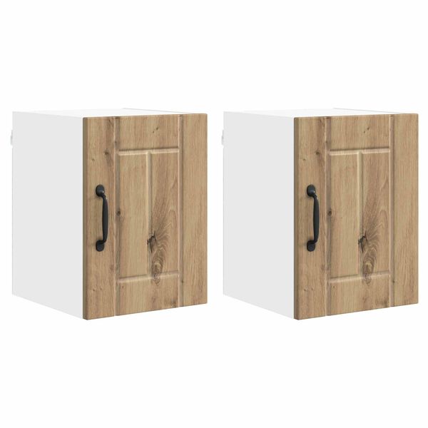 vidaXL Armoire de cuisine 2 pcs Ch&ecirc;ne artisanal 30 x 31 x 40 cm