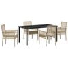 vidaXL Ensemble de salle &agrave; manger pour jardin 5 pc Beige polyrotin