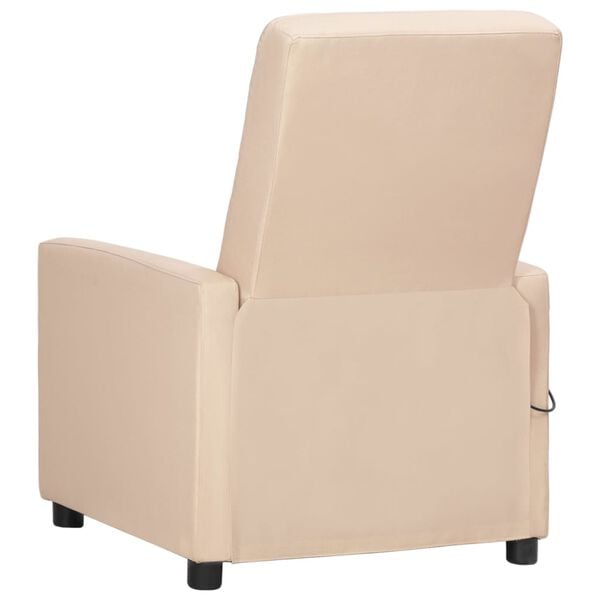 vidaXL Fauteuil de massage Crème Tissu