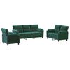 vidaXL Ensemble de Canap&eacute;s 3 pcs Vert fonc&eacute; Velours
