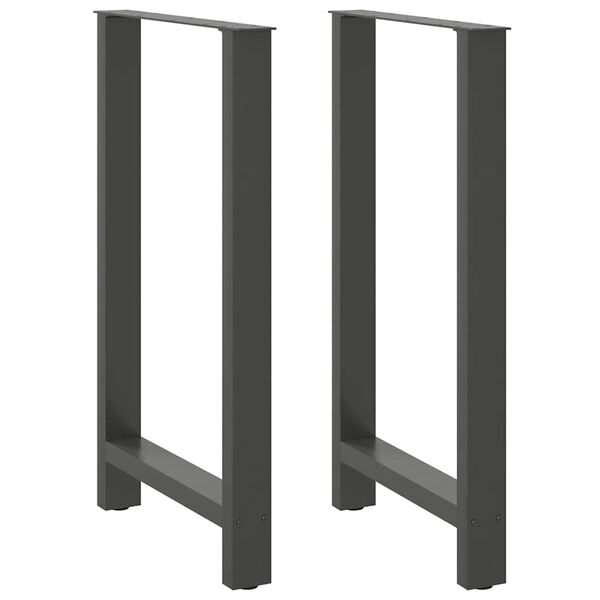 vidaXL Pieds de table de bar Anthracite 2 pi&egrave;ces 60 x (100-101) cm Acier