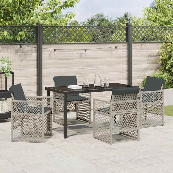 vidaXL Ensemble de salle &agrave; manger pour jardin 5 pcs Gris clair