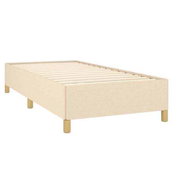 vidaXL Sommier &agrave; lattes de lit avec matelas Cr&egrave;me 100x200 cm Tissu