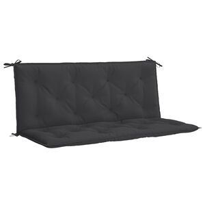 vidaXL Coussin de banc de jardin noir 120x(50+50)x7 cm tissu oxford