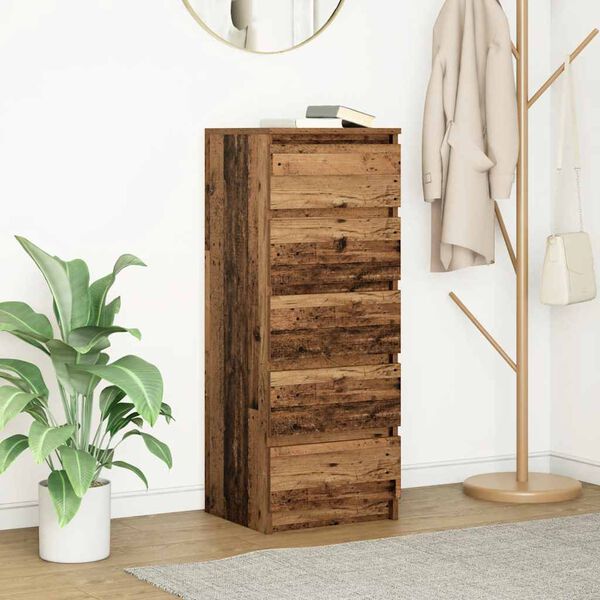 vidaXL Buffet avec tiroirs vieux bois 37,5x35x99 cm bois d'ing&eacute;nierie