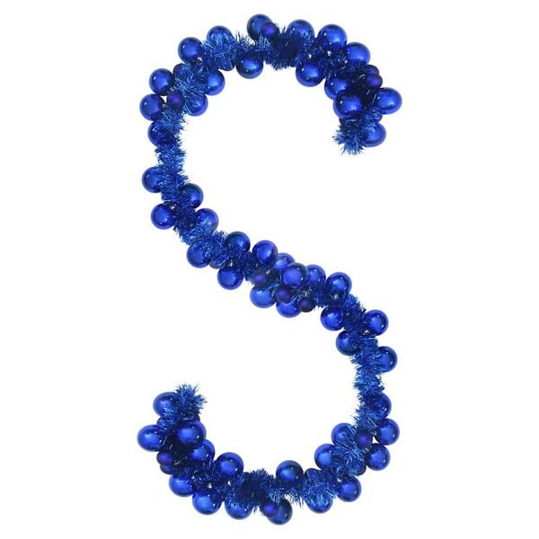 vidaXL Guirlande de Boules de Noël Bleu 186 cm Polystyrène