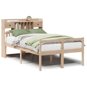 vidaXL Lit biblioth&egrave;que sans matelas 135x190 cm bois de pin massif