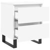 vidaXL Tables de chevet 2 pcs blanc 40x35x50 cm bois d&rsquo;ing&eacute;nierie