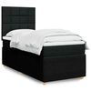 vidaXL Sommier à lattes de lit avec matelas Noir 90x200 cm Tissu