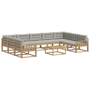 vidaXL Ensemble de canap&eacute;s d'ext&eacute;rieur 10 pc Blanc et gris clair
