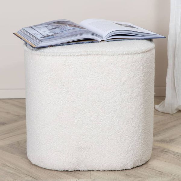 Venture Home Pouf Piff 44x44x41 cm Teddy Blanc