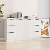 vidaXL Buffets 3 pcs Blanc Bois d'ing&eacute;nierie