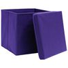 vidaXL Bo&icirc;tes de rangement avec couvercles 10 pcs 28x28x28 cm Violet