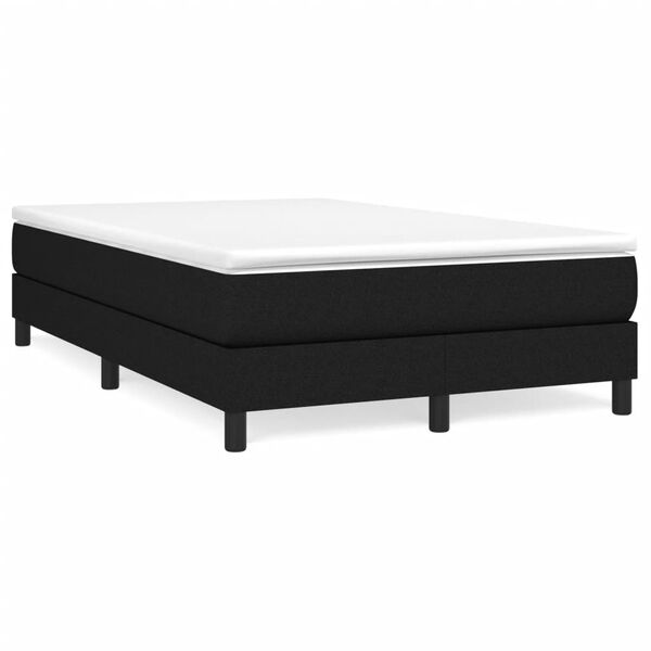 vidaXL Sommier &agrave; lattes de lit avec matelas noir 120x190 cm tissu