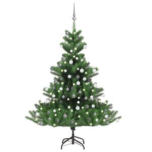 vidaXL Sapin de No&euml;l artificiel Nordmann avec LED et boules Vert 150cm