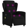 vidaXL Fauteuil de massage inclinable &eacute;lectrique Noir Tissu