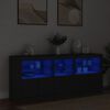 vidaXL Buffet avec lumières LED noir 162x37x67 cm