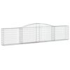 vidaXL Panier de gabions arqu&eacute; 400x30x80/100 cm Fer galvanis&eacute;