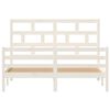 vidaXL Cadre de lit sans matelas blanc bois de pin massif