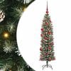 vidaXL Arbre de No&euml;l artificiel slim avec 150 LED Vert et blanc 150 cm