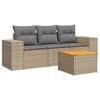 vidaXL Salon de jardin avec coussins 4 pcs beige r&eacute;sine tress&eacute;e