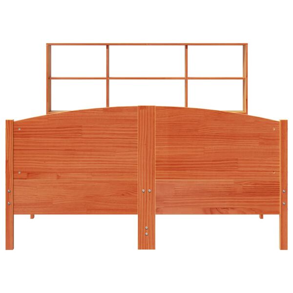 vidaXL Lit biblioth&egrave;que sans matelas cire marron 140x200 cm pin massif
