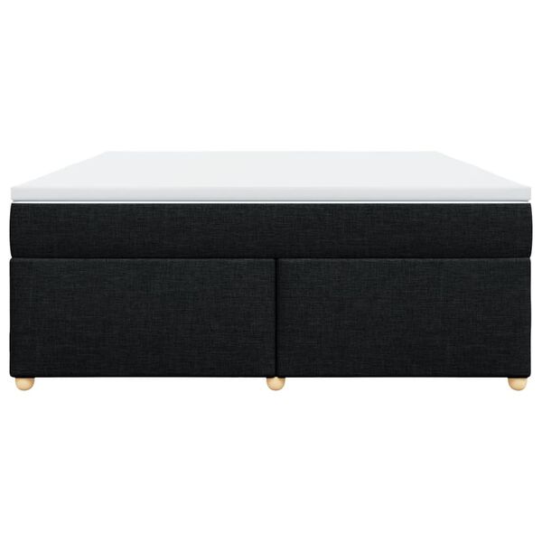 vidaXL Sommier &agrave; lattes de lit avec matelas Noir 180x200 cm Tissu