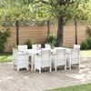 vidaXL Ensemble de salle à manger pour jardin 9 pcs Blanc Rattan Polt