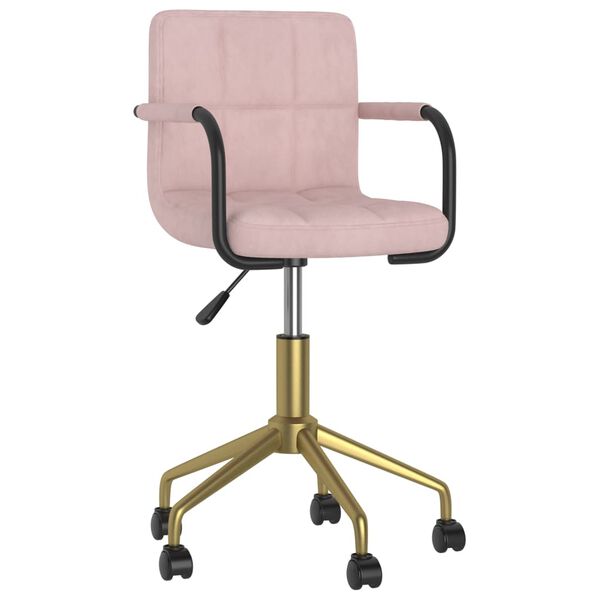 vidaXL Chaises pivotantes &agrave; manger lot de 4 rose velours