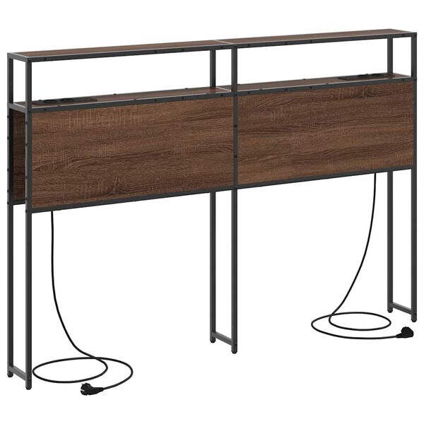 vidaXL T&ecirc;te de lit de rangement Ch&ecirc;ne marron 140 cm Bois d'ing&eacute;nierie