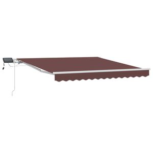 vidaXL Auvent manuel r&eacute;tractable avec LED marron 300x250 cm