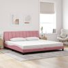 vidaXL Cadre de lit avec LED sans matelas Hanko rose 200x200 cm velours