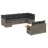 vidaXL Salon de jardin 9 pcs avec coussins gris r&eacute;sine tress&eacute;e