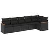 vidaXL Patio Sofa Set 6 place Black