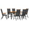 vidaXL Ensemble à manger de jardin 7 pcs noir et marron aluminium