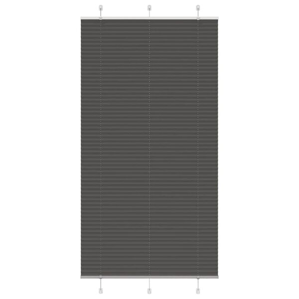 vidaXL Store pliss&eacute; noir 105x200 cm largeur du tissu 104,4cm polyester