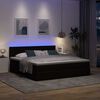 vidaXL Lit ottoman avec matelas et LED Marron fonc&eacute; 180x200 cm tissu