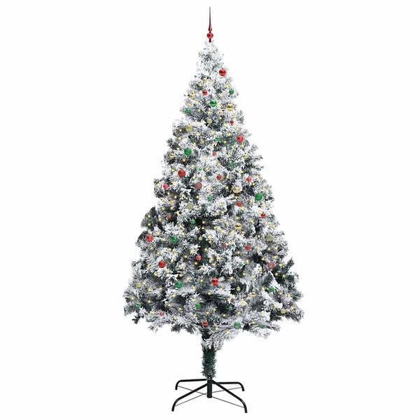 vidaXL Arbre de No&euml;l artificiel pr&eacute;-&eacute;clair&eacute; avec ensemble de boules