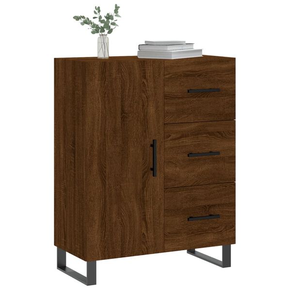 vidaXL Buffet ch&ecirc;ne marron 69,5x34x90 cm bois d'ing&eacute;nierie