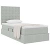 vidaXL Lit avec rangement et matelas Gris clair 100 x 200 cm Velours