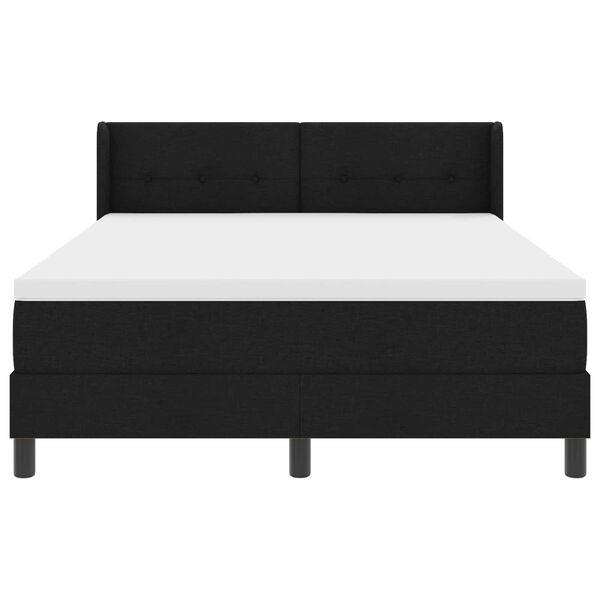 vidaXL Lit &agrave; ressorts avec matelas Noir 200 x 140 cm Polyester