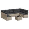 vidaXL Salon de jardin avec coussins 10 pcs gris clair r&eacute;sine tress&eacute;e
