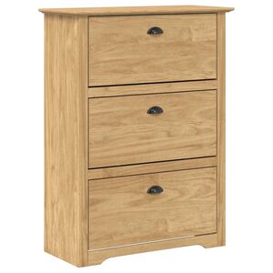 vidaXL Rack &agrave; chaussures avec tiroir BODO Marron miel 80 x 35 x 118 cm